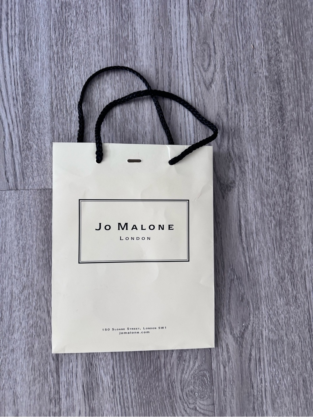 Jo Malone Cream Gift Bag with Black Rope Handles 6x7